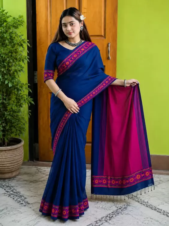 নীলপদ্ম হাফ সিল্ক শাড়ি -(প্রিমিয়াম) - photo 2
