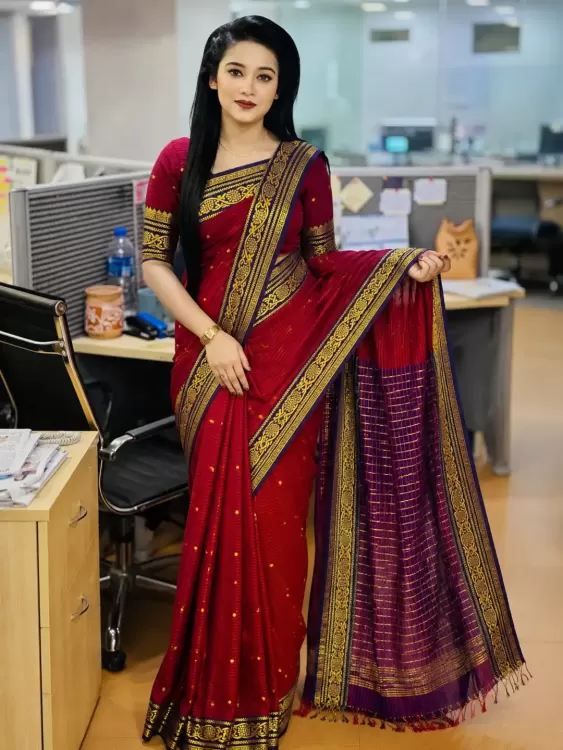 নীহারিকা- হাফ সিল্ক শাড়ি (প্রিমিয়াম) - photo 1